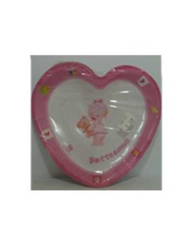 Piatto BATTESIMO ROSA