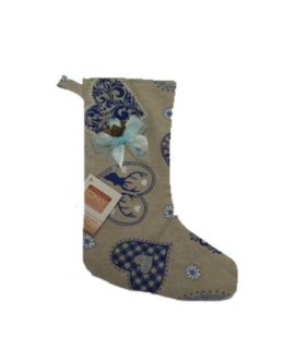 Calza cuori blu piccola