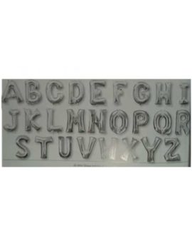 Pallone lettere colore argento 41 cm