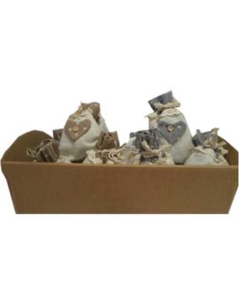 Confettata sacchetto cuore tortora e grigio 23 pz