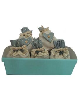 Confettata sacchetto cuore celeste 10 pz