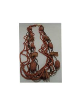 Collana perline e legno