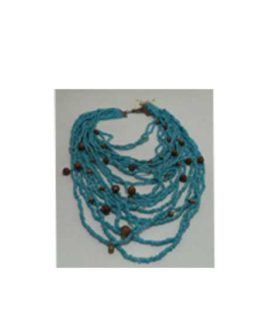 Collana perline turchese  e marrone