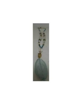 Collana metallo, perline e pietre