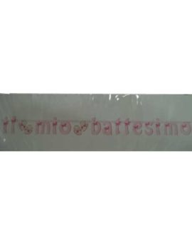 Festone BATTESIMO rosa