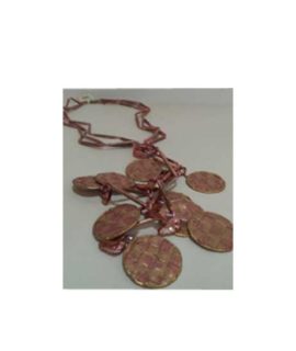 Collana legno e paglia
