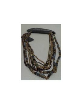 Collana metallo e perline blu