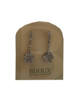Orecchini strass con fiore