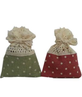 Sacchetto a pois con merletto