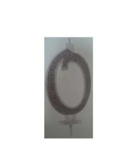 Candela numeri colore argento 13 cm