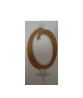 Candela numeri colore oro 13 cm