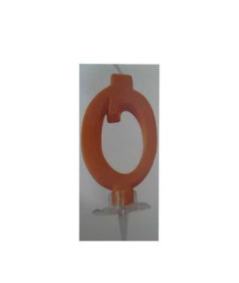 Candela numeri colore arancione 7 cm