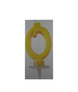 Candela numeri colore giallo 7 cm
