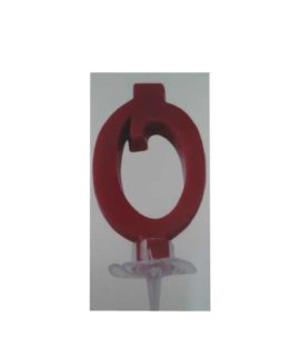 Candela numeri colore rosso 7 cm
