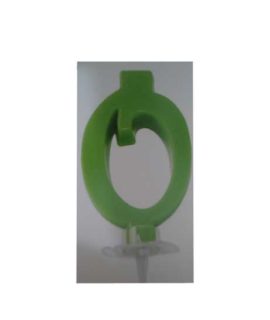 Candela numeri colore verde 7 cm