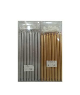 Candela alta oro/argento