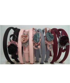 Cerchietto per capelli con rosa e merletto