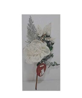 Rosa decorativa con rami argento