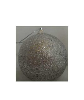 Pallina natalizia glitterata argento