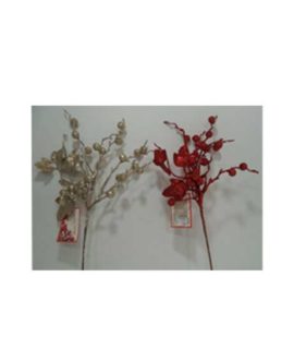 Ramo bacche e foglie brillantinati