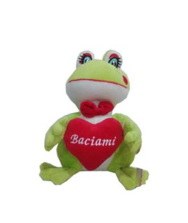 Peluche rana con cuore