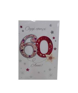 Biglietto 60 anni paillettes