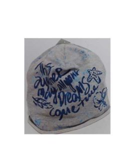 Cappello cotone bimbo con scritta blu