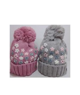 Cappello bimba con fiori mignon e perline