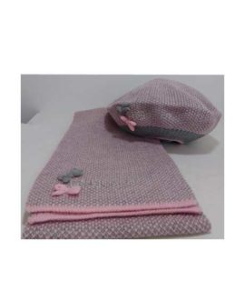 Basco+sciarpa bimba con fiocchetti
