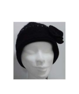 Cappello donna nero a pois bianchi