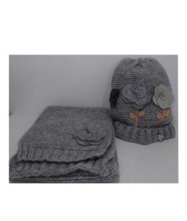 Cappello+sciarpa bimba con fiori