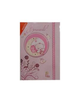 Biglietto NASCITA orsetto su luna