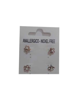 Orecchini strass fiore con perla