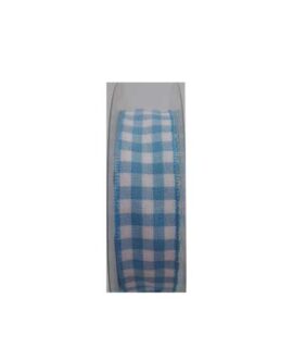Nastro quadretti celeste/bianco