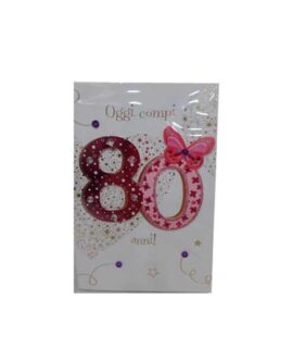 Biglietto 80 anni paillettes