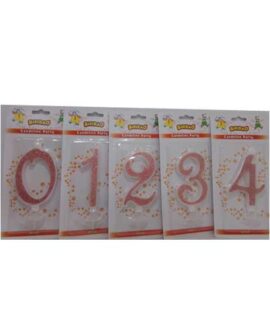 Candela numeri colore rosa gold 13 cm