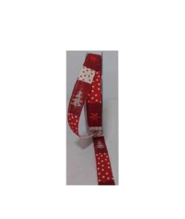 Nastro natalizio rosso  a pois