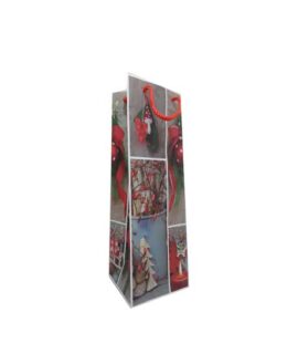 Busta bottiglia natalizia con vaso