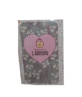 Biglietto battesimo floreale