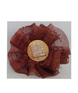 Spilla/becco coccarda marrone