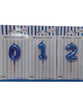 Candela numeri blu metallizzato