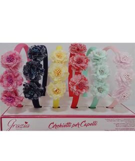 Cerchietto per capelli con 3 fiori