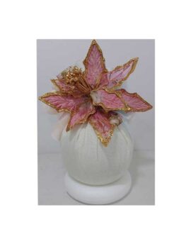 Pallina natalizia con STELLA DI NATALE rosa