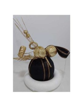 Pallina natalizia in tessuto nero