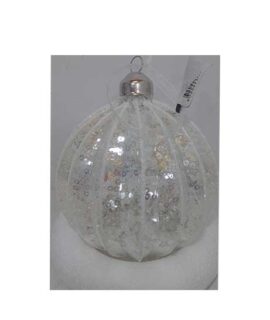 Pallina natalizia trasparente con paillettes