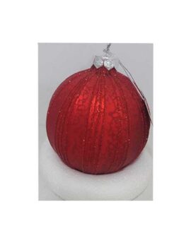 Pallina natalizia rossa di vetro