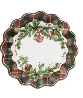 Piatto scozzese natalizio GIVI ITALIA 27 cm