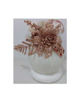 Pallina di Natale in tessuto con accessorio CHAMPAGNE