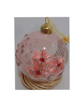 Pallina natalizia di vetro ROSA
