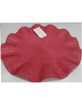 Sottopiatto ondulato in raffia rosso GIVI ITALIA